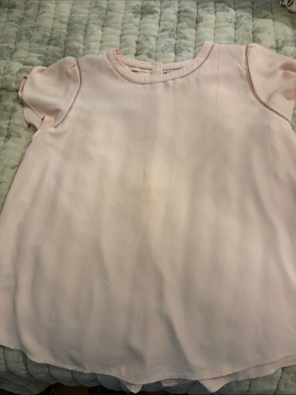 LOFT Light Pink Short Sleeve Blouse